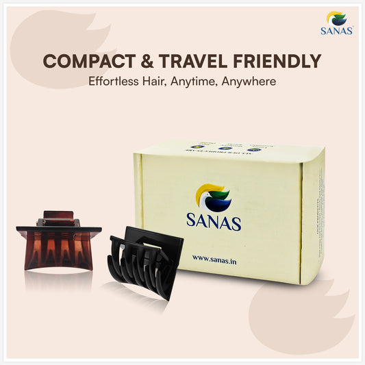 SANAS (3 Pcs) Hair Claw Clips Stylish Aesthetic Clutchers Cute Hair Accessories for Women and Girls Versatile 3 Shades (3 Pcs)