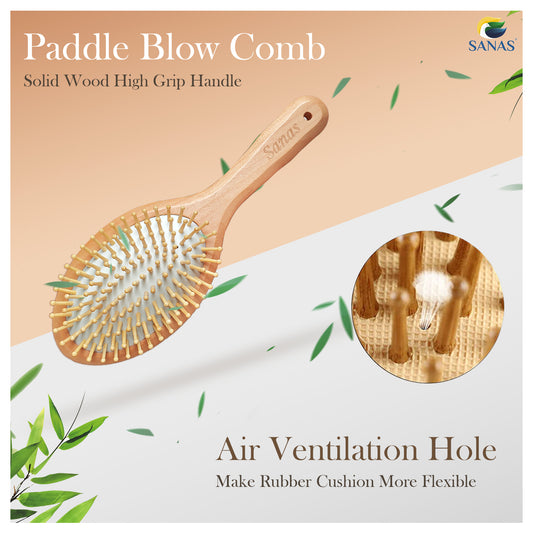 Sanas Wooden Hair Bamboo Brush - 1Pc
