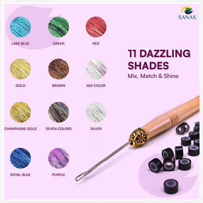 Sanas Glitter Hair Extensions Tinsel - 12Pcs