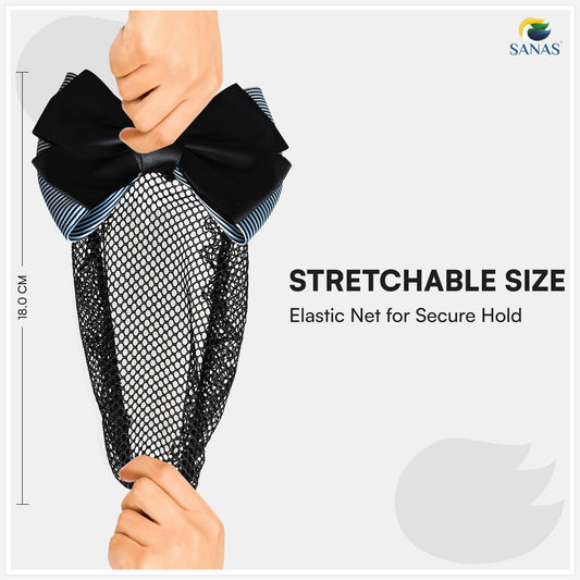 Sanas Blue Barrette Bow Net (Navy Blue) 1 Pc