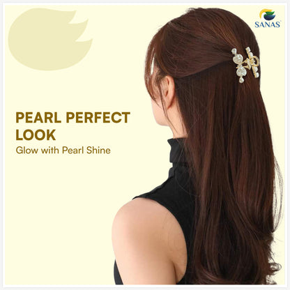 Sanas White Shell Stone Claw For Women 1 Pc