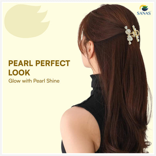 Sanas White Shell Stone Claw For Women 1 Pc