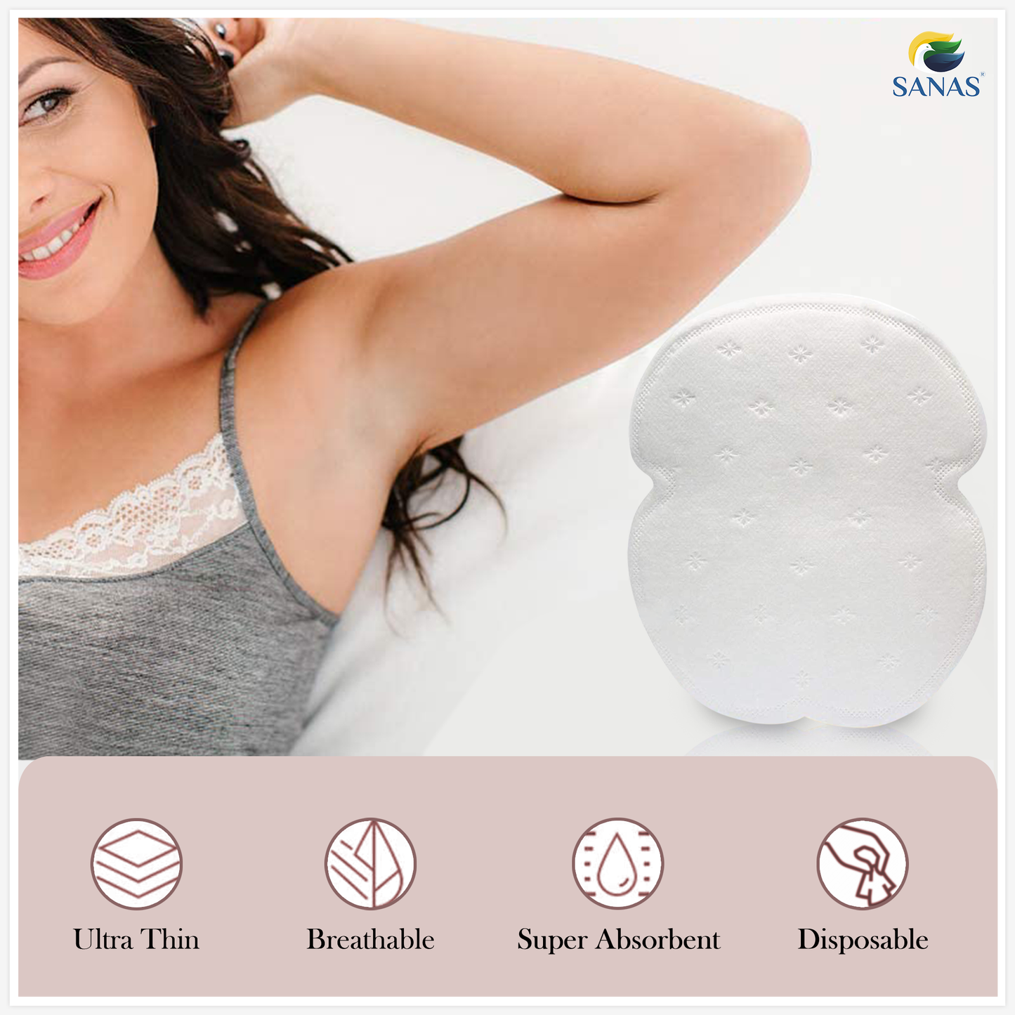 Sanas Underarm Sweat Pad For Women & Men (6Packs)