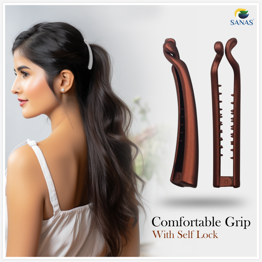 Glossy acrylic claw clips for everyday hairstyles