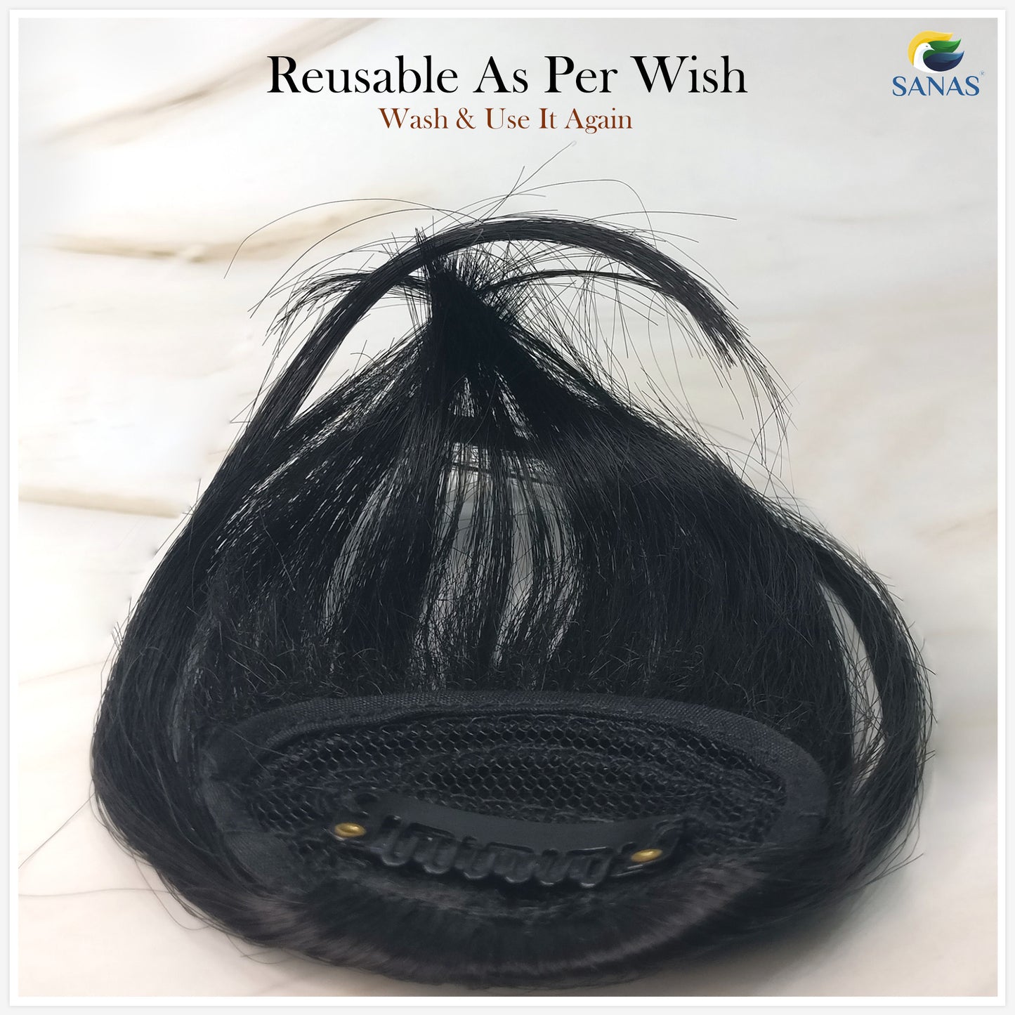 Sanas Black Clip In Bangs - 1Pc