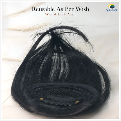 Sanas Black Clip In Bangs - 1Pc