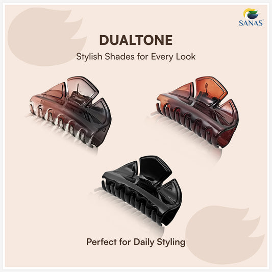 SANAS (3 Pcs) Korean Hair Claw Clips Stylish Aesthetic Fashion Hair Accessories for Women and Girls Versatile 3 Shades (3 Pcs)