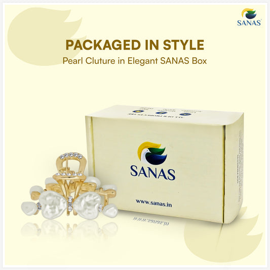 Sanas White Shell Stone Claw For Women 1 Pc