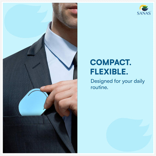 Sanas Soft Rubber Teeth Pocket Comb - 3Pcs