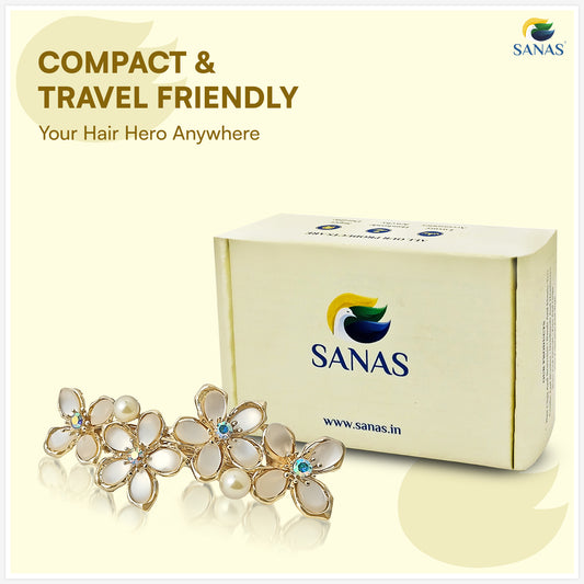 Sanas Flower Rhinestone Barrette For Women 1 Pc