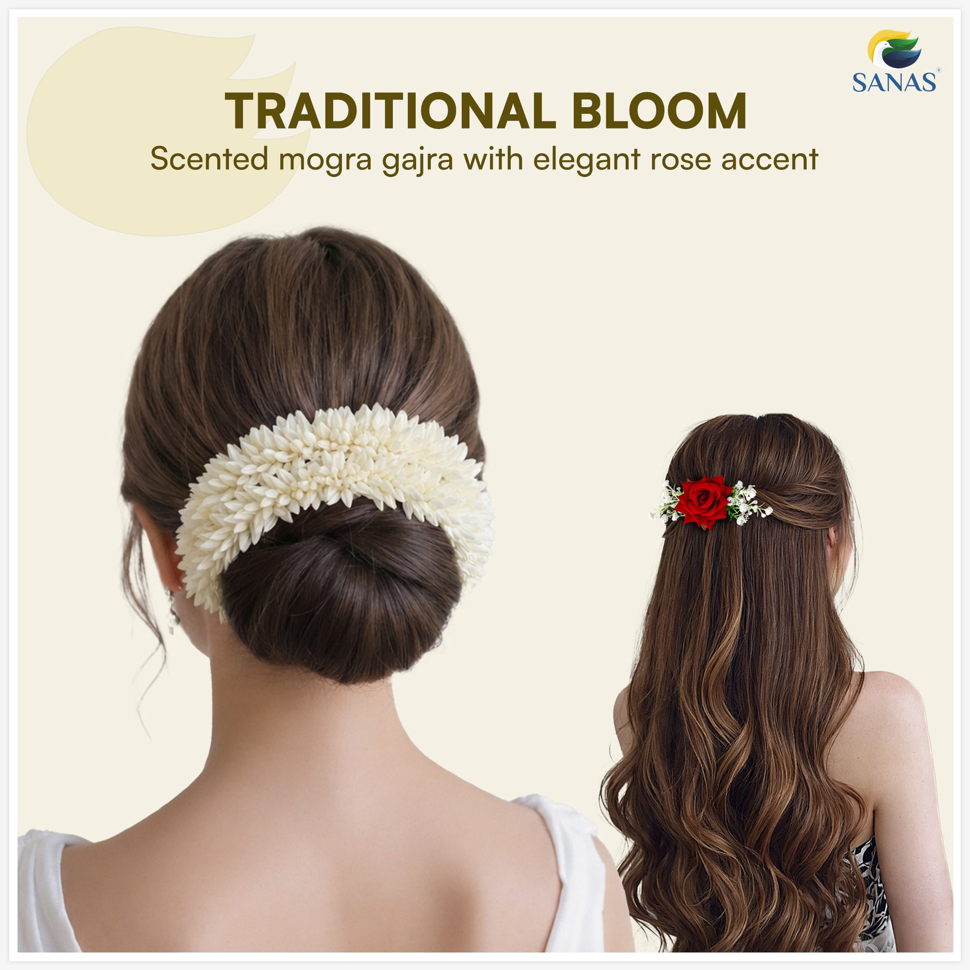 Sanas artificial gajra for hair bun hairstyles