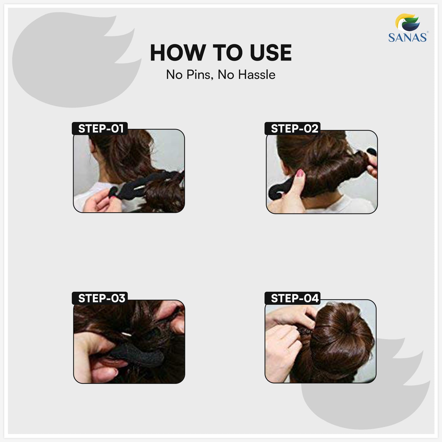 SANAS (2 Pcs) Donut Bun Hair Maker Hair Accessories for Women (2 Pcs)