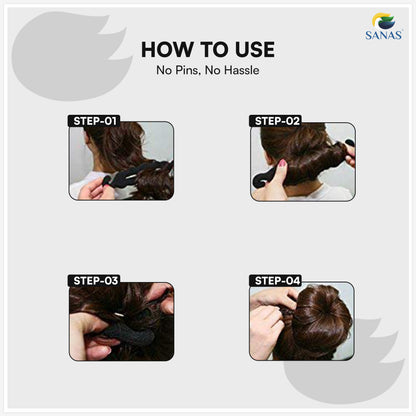 SANAS (2 Pcs) Donut Bun Hair Maker Hair Accessories for Women (2 Pcs)