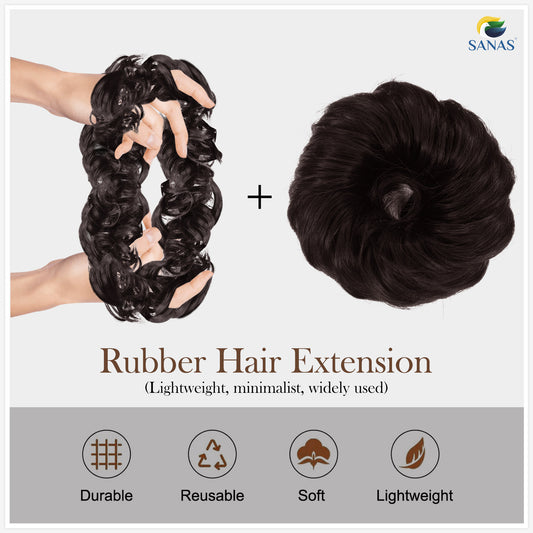 Sanas Brown Messy Rubber Hair Band - 2Pcs