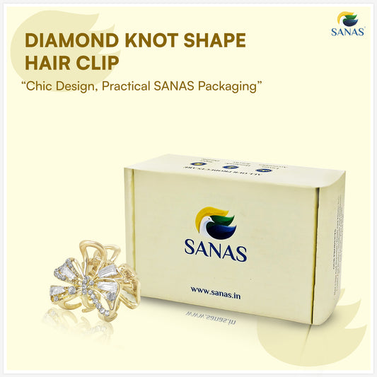 Sanas Tiny Crystal Knot Hair Clip For Women 1 Pc
