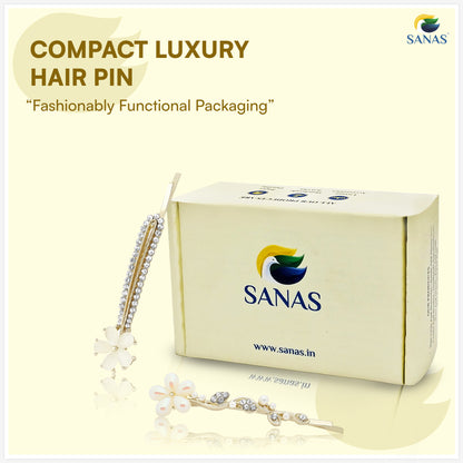Sanas Flower Bobby Pins For Women 2 Pcs