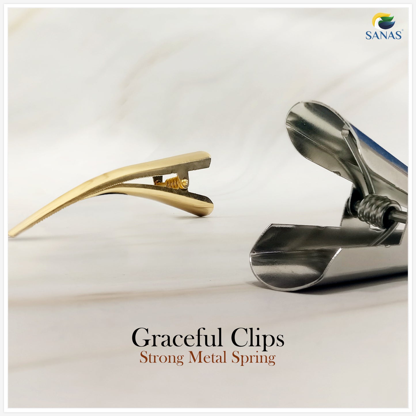 Sanas Metal Duck Bill Hair Clip - 2Pcs