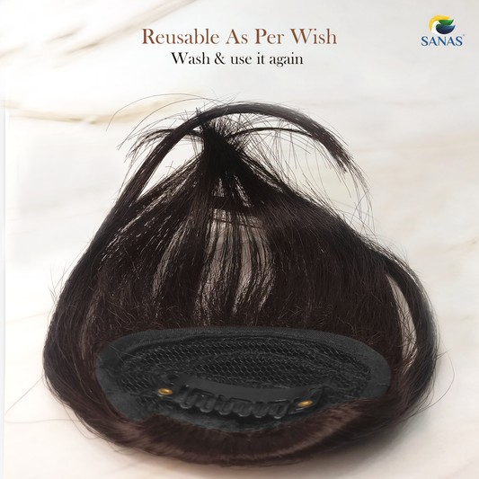 Sanas Brown Hair Bangs Extension - 1Pc