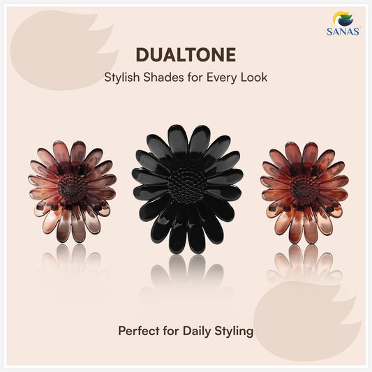 SANAS (3 Pcs) Flower Hair Clips Stylish Sunflower Claw Clips Hair Accessories for Women and Girls Multi Shade Variety (3 Pcs)