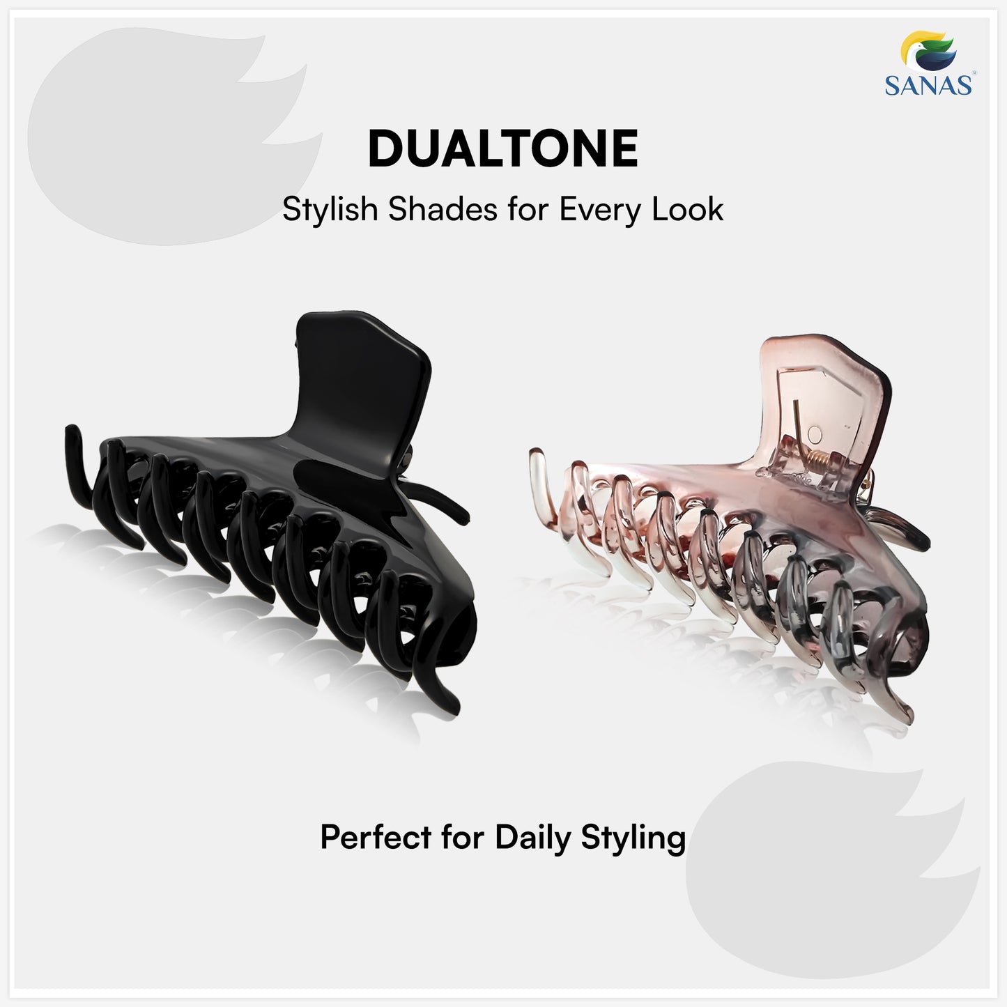 SANAS (2 Pcs) Stylish Hair Clips Clutchers Claw Clips Hair Accessories for Women and Girls (2 Pcs)