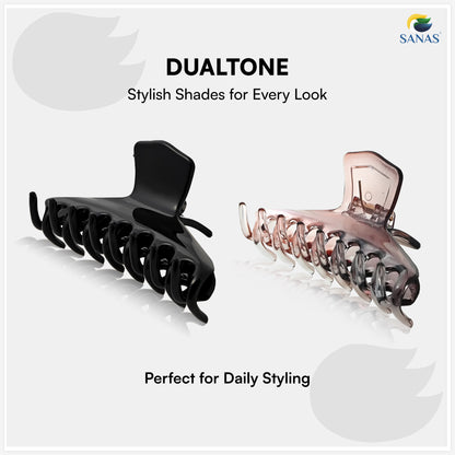 SANAS (2 Pcs) Stylish Hair Clips Clutchers Claw Clips Hair Accessories for Women and Girls (2 Pcs)