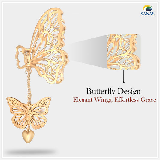 Sanas Metal Butterfly with Tassel - 2Pcs