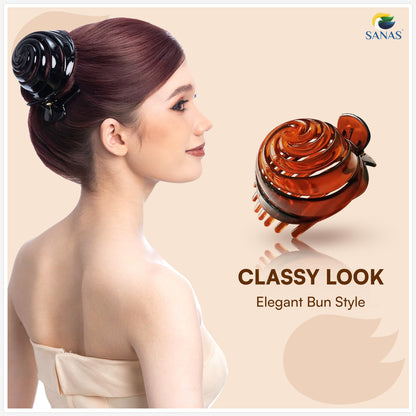 Lightweight rose hair claw clip for curly straight and wavy hair types