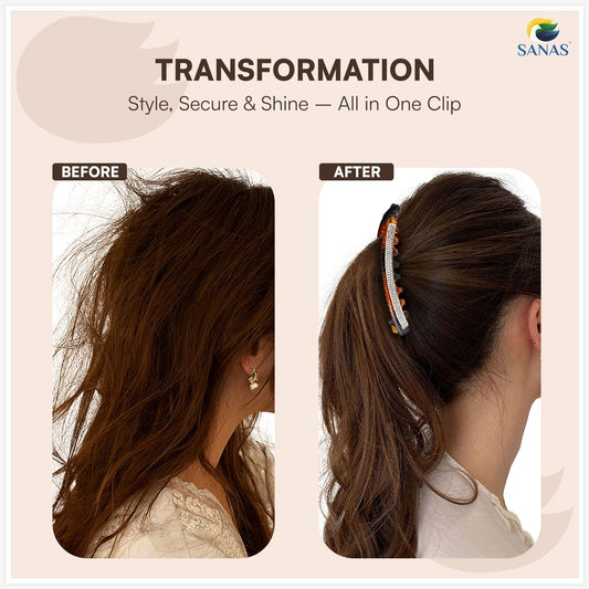 Sanas Rhinestone Banana Hair Clip For Women 1Pc