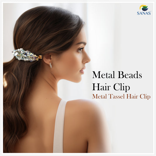 Sanas Beaded Hair Clips for Women - 3Pcs