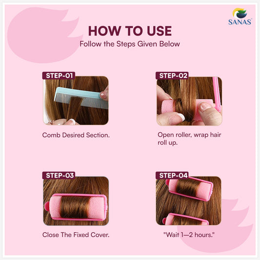 Sanas Foam Hair Rollers - 20Pcs