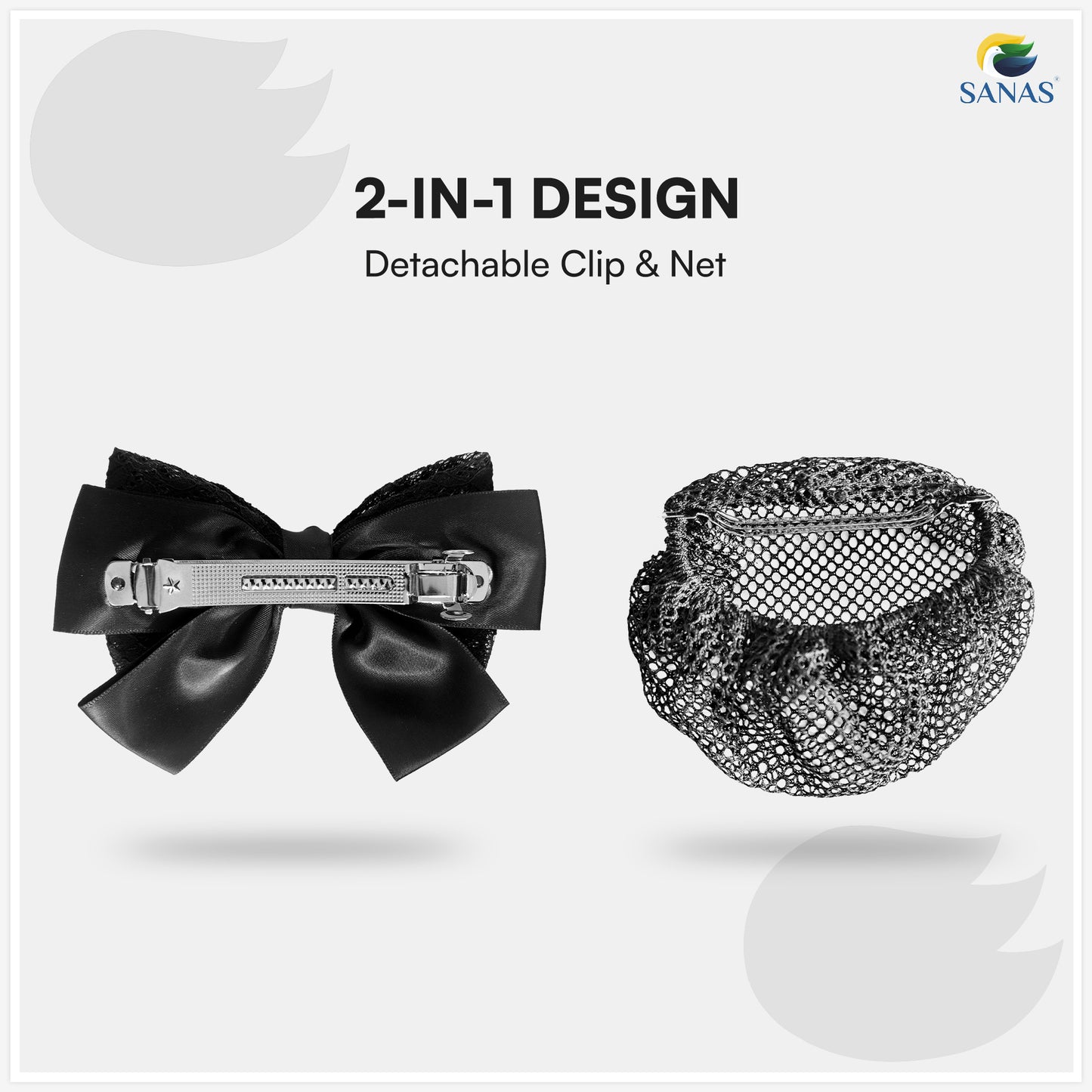 SANAS (1 Pc) Hair Clip Juda Net Attractive Black Net Hair Accessories for Women (1 Pc)