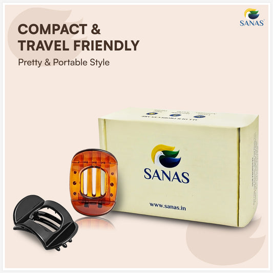 Sanas Small Square Bun Clip For Women 4 Pcs