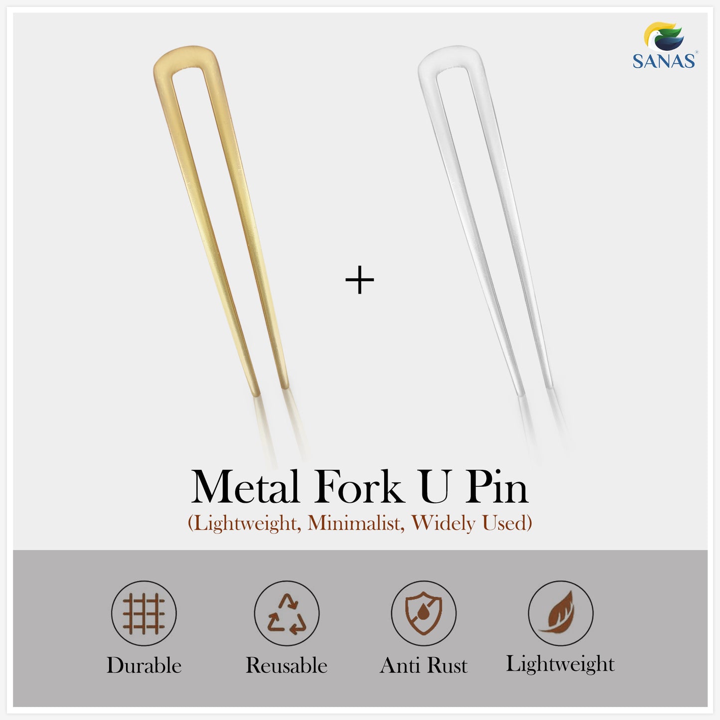 Sanas Hair Fork U Pin - 4Pcs