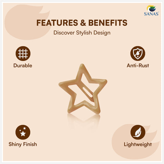 Sanas Multicolor Star Tic-Tac Clips Set of 40