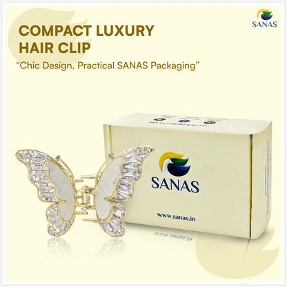 Butterfly claw clip for buns and updo hairstyles