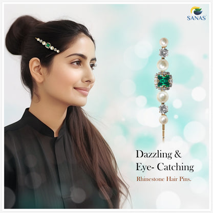 Sanas Rhinestones Decorative Hair Pins - 5Pcs