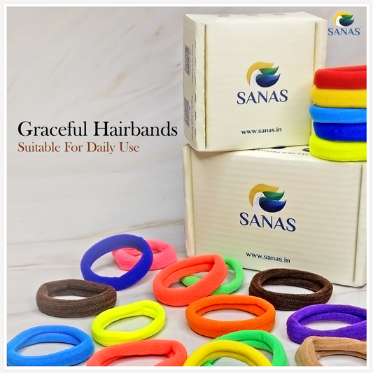 Stretchable hair rubber bands for ponytails buns and braids