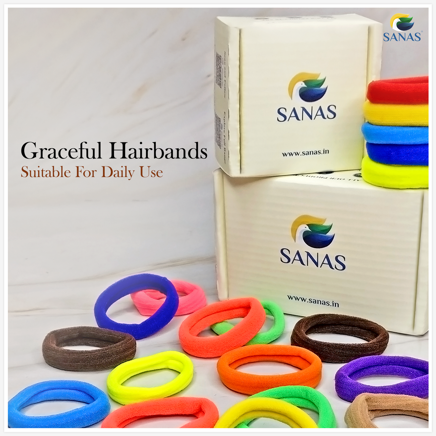 Stretchable hair rubber bands for ponytails buns and braids