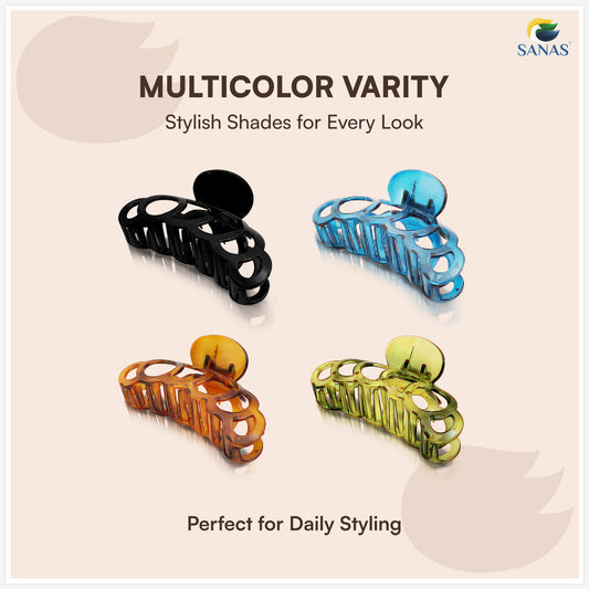 SANAS (3 Pcs) Six Ring Large Hair Clips Hair Accessories for Women (3 Pcs)