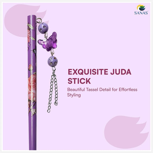 Decorative wooden hair pin for bridal and festive styling