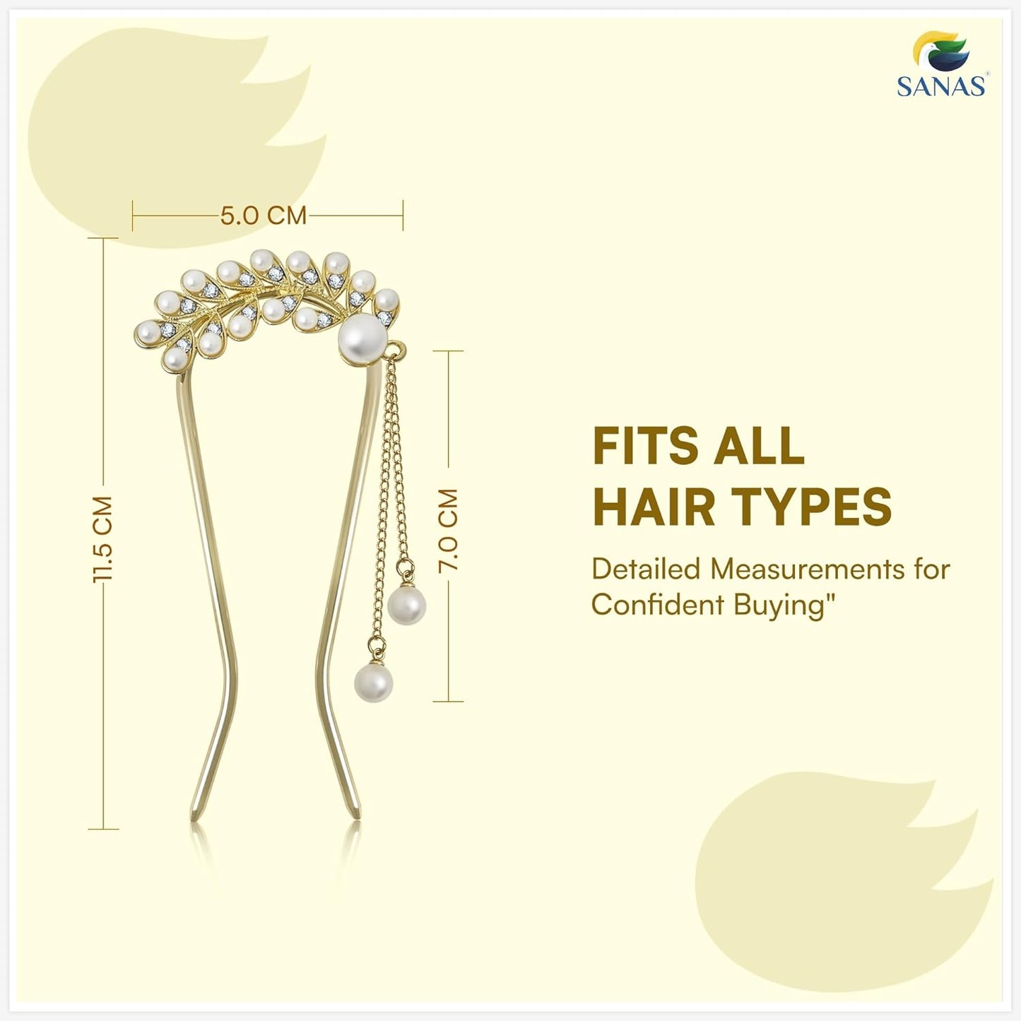 Sanas Hair Pins For Styling Juda Pin Bun Accessories For Girls & Women 1Pc