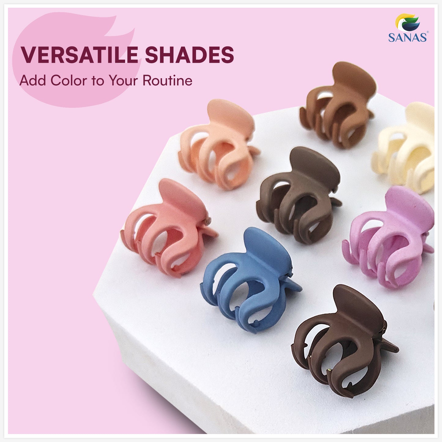 Sanas Mini Curve Clip For Girls Pack Of 10