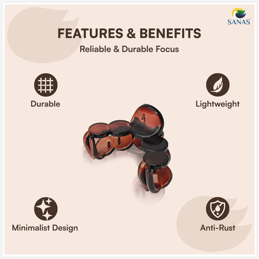 SANAS (4 Pcs) Stylish Small Hair Claw Clips Aesthetic Cute Hair Accessories for Women and Girls Versatile 4 Shades (4 Pcs)