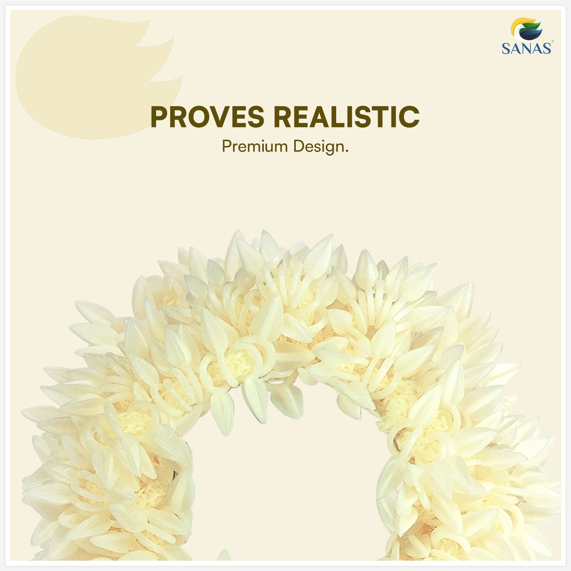 Off white floral hair accessories for women
