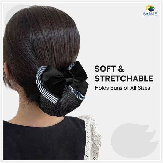 Sanas Blue Barrette Bow Net (Navy Blue) 1 Pc