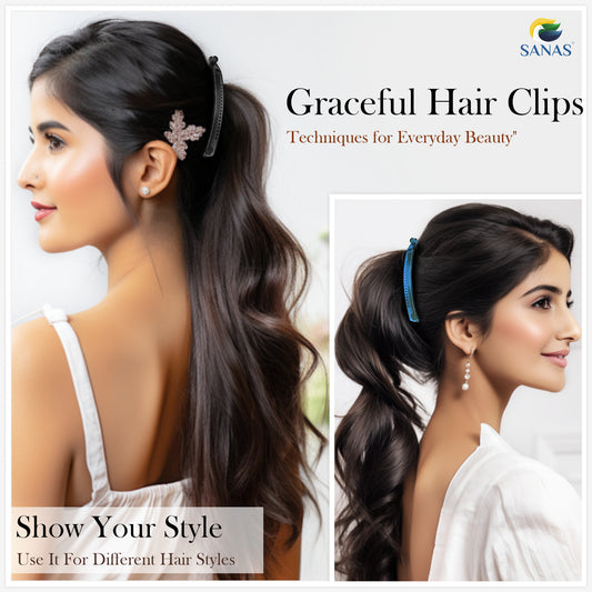 Sanas Korean Hair Accessories Banana Clips - 4Pcs