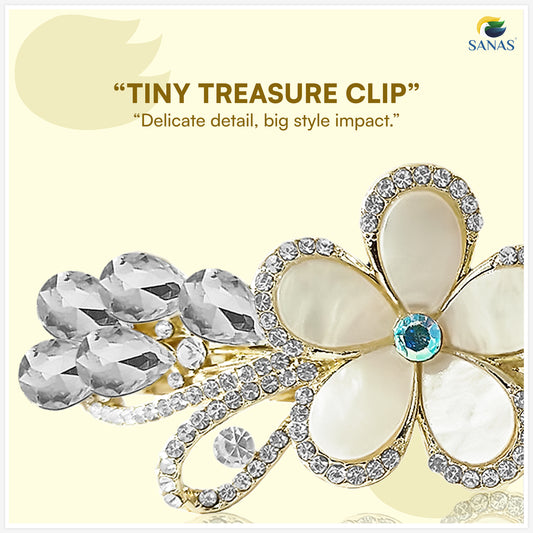 Sanas Golden Crystal Barrette For Women 1 Pc