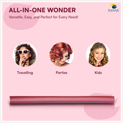 Sanas Heatless Curler For Hair Women Flexi Rods - 20-Piece