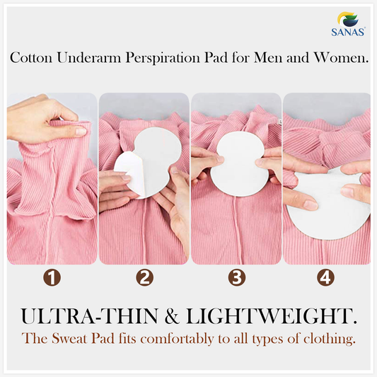 Sanas Underarm Sweat Pad For Women & Men (6Packs)