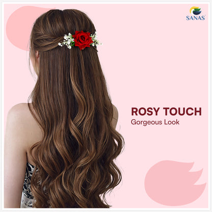 Bridal rose hair accessory for buns braids and updo hairstyles
